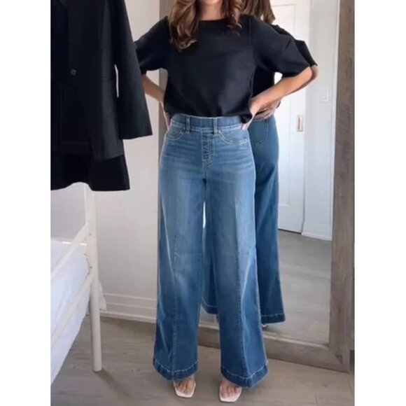 Spanx AirEssentials Puff Sleeve Desk to Dinner Elbow Sleeve Top Very Black L - Picture 8 of 13